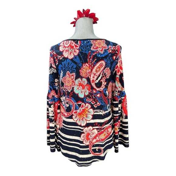 JOSEPH RIBKOFF
Multi/Midnight Blue, Red, Black Paisley and floral Top size 6 - Picture 4 of 16